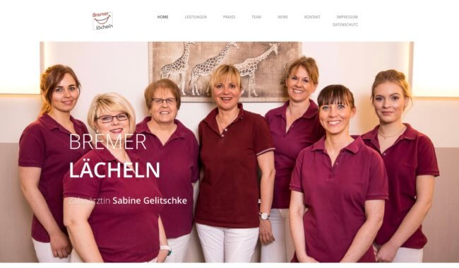 Projekt Webseite für Praxis Bremer Lächeln